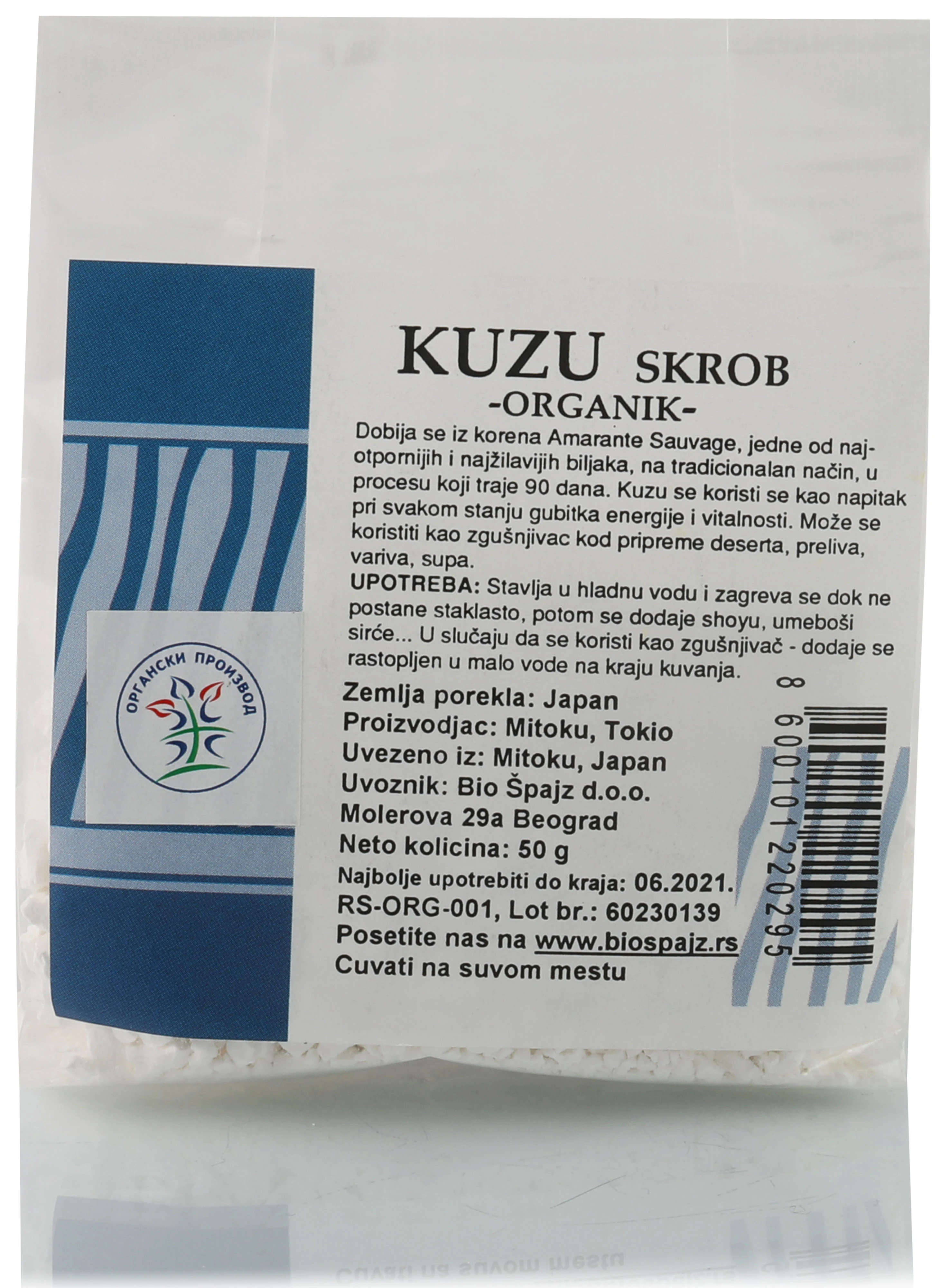 Kuzu prah (organski proizvod) 50 g Mitoku